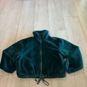 Sans Souci Green Faux Fur bomber jacket size s